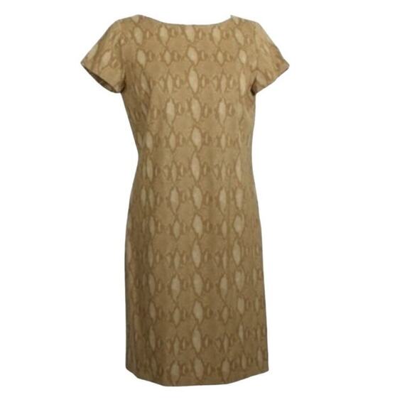 Laurem Ralph Lauren Fall Dress Python Print Cap Sleeve Sheath  XL Lagenlook - Picture 1 of 8